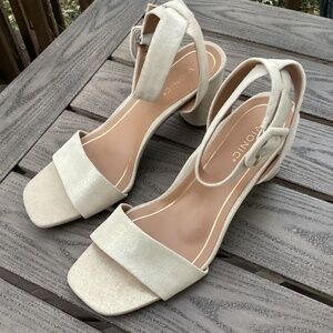 Vionic Zinfandel Gold Block Heels Glitter Womens 9